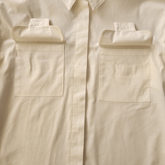 Lizette Collection White hidden Button-down Longsleeve Shirt - Picture 4 of 12